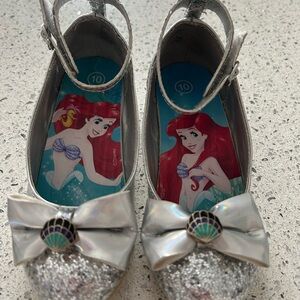Silver Ariel Themed Girls' Shoes with Bow